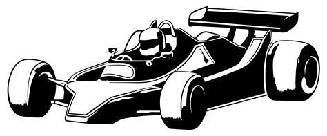 In this section you will find black and white. . Racing car clipart black and white